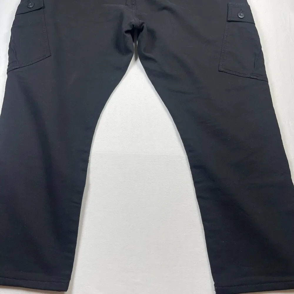 Military Cargo Pants Men's 2XL Black Big and Tall High Rise Drawstring‎